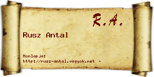 Rusz Antal névjegykártya